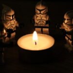 A campfire burning