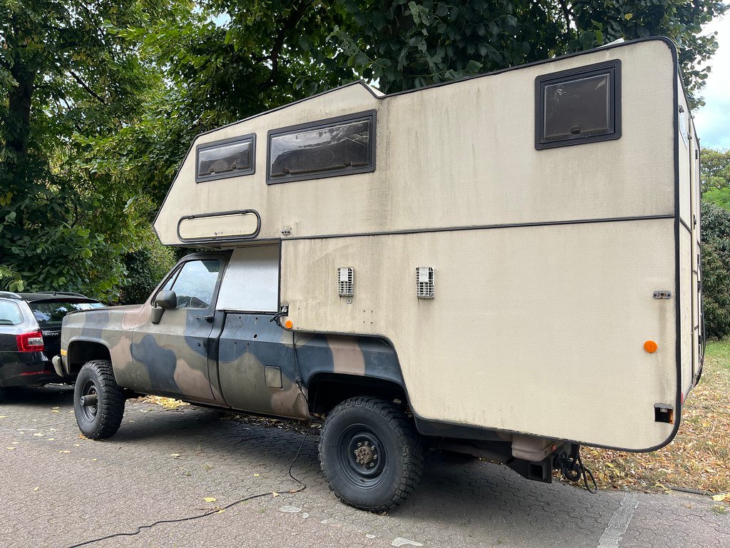 A Chevrolet K30 camping car