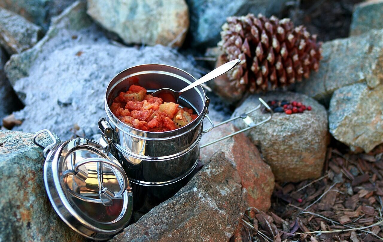 Camping food outdoors