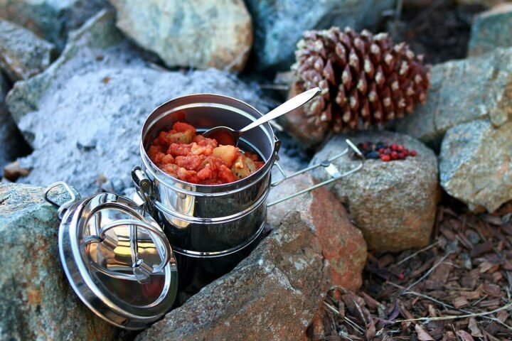 Camping food outdoors
