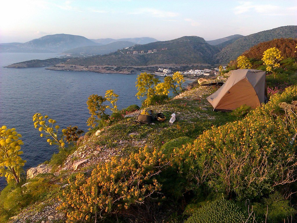 A campsite outdoors