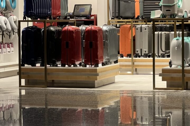 Suitcases at an airport in Qatar
