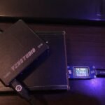 A homemade power bank being charged