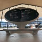 Departures board at the TWA Flight Center at John F. Kennedy International Airport in New York City