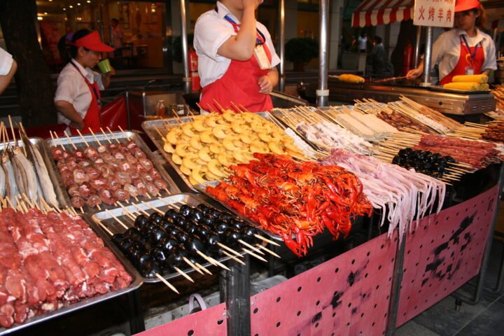A street food market in Beijing