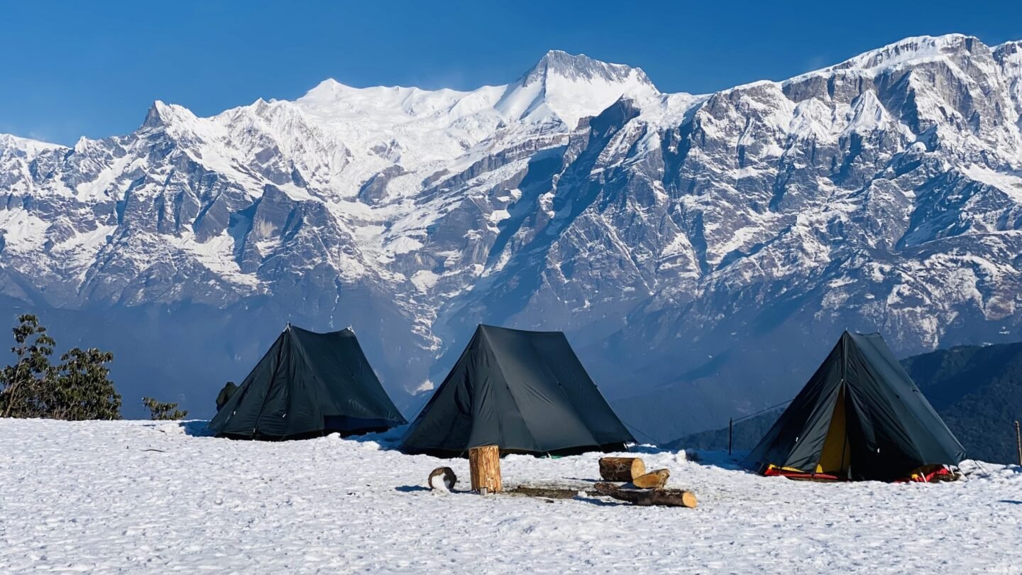 A campsite in the mountains
