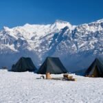 A campsite in the mountains
