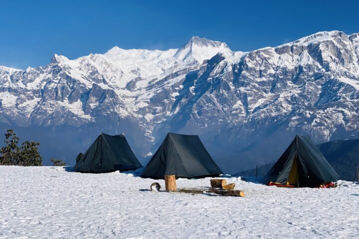 A campsite in the mountains